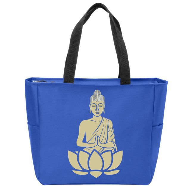Spiritual Buddha Namaste And Lotus Meditation And Yoga Lifestyle Gift Zip Tote Bag