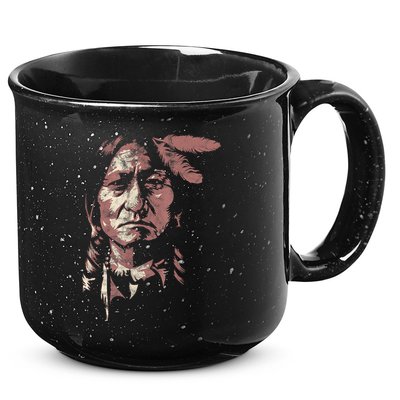 Sitting Bull Native American Chief Indian Warrior 15oz Campfire Ceramic Mug