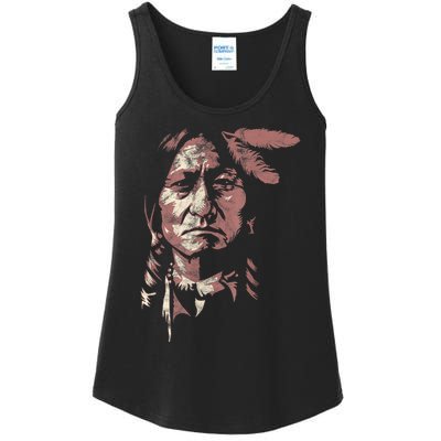 Sitting Bull Native American Chief Indian Warrior Ladies Essential Tank