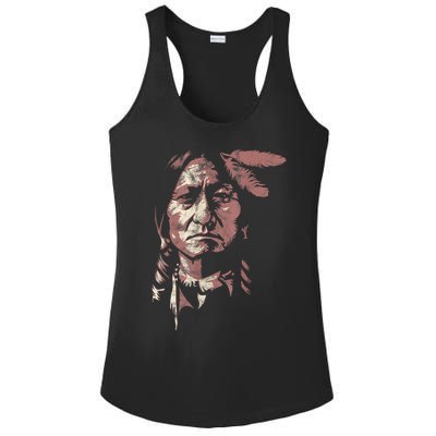 Sitting Bull Native American Chief Indian Warrior Ladies PosiCharge Competitor Racerback Tank