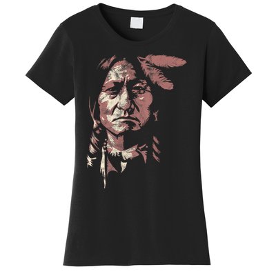 Sitting Bull Native American Chief Indian Warrior Women's T-Shirt