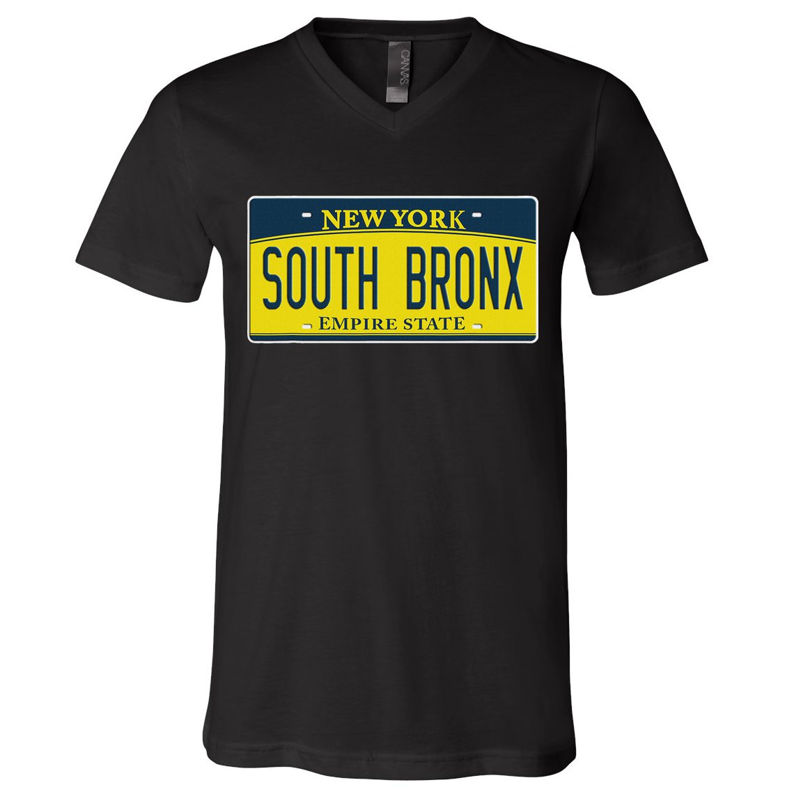 South Bronx New York Ny Home Neighborhood License Plate V-Neck T-Shirt