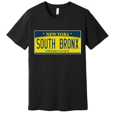 South Bronx New York Ny Home Neighborhood License Plate Premium T-Shirt