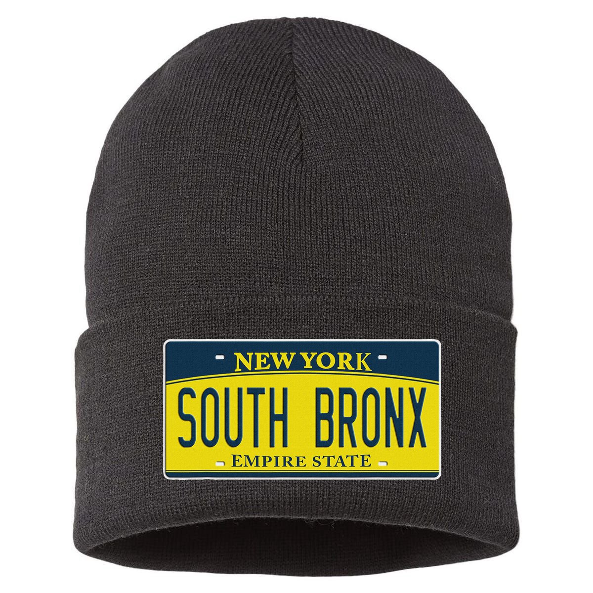 South Bronx New York Ny Home Neighborhood License Plate Sustainable Knit Beanie
