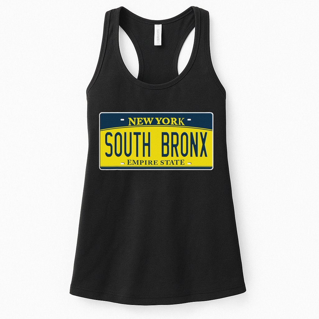 South Bronx New York Ny Home Neighborhood License Plate Womens Tank Top