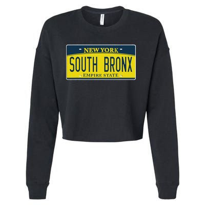 South Bronx New York Ny Home Neighborhood License Plate Cropped Pullover Crew