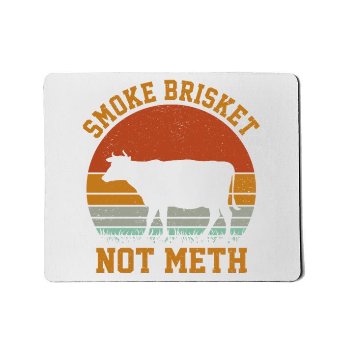 Smoke Brisket Not Meth Vintage Funny Bbq Mousepad