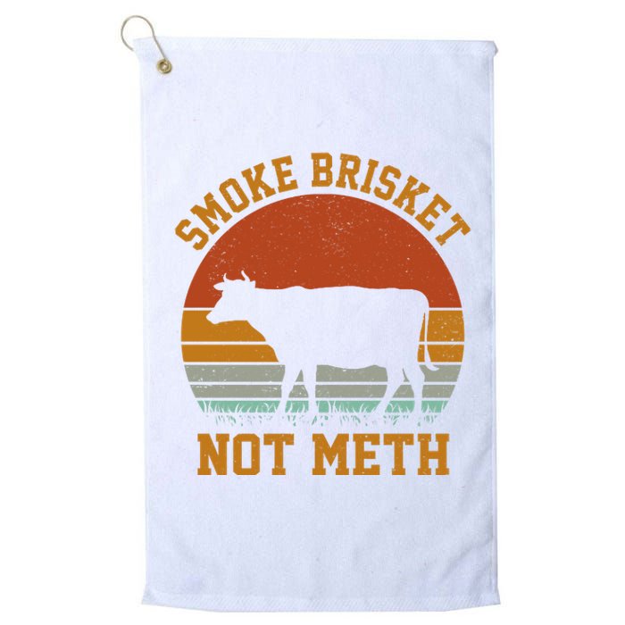 Smoke Brisket Not Meth Vintage Funny Bbq Platinum Collection Golf Towel