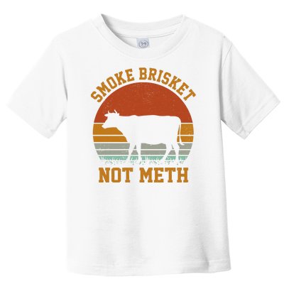 Smoke Brisket Not Meth Vintage Funny Bbq Toddler T-Shirt