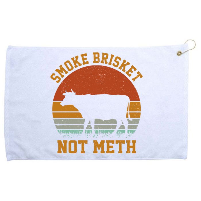 Smoke Brisket Not Meth Vintage Funny Bbq Grommeted Golf Towel