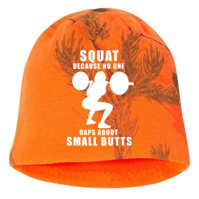 Squat Because No One Raps About Small Butts Funny Gift Kati - Camo Knit Beanie