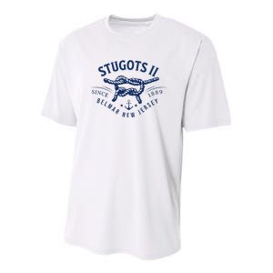 Stugots Belmar Nj Rope Retro Sarcastic Funny Boating Youth Performance Sprint T-Shirt