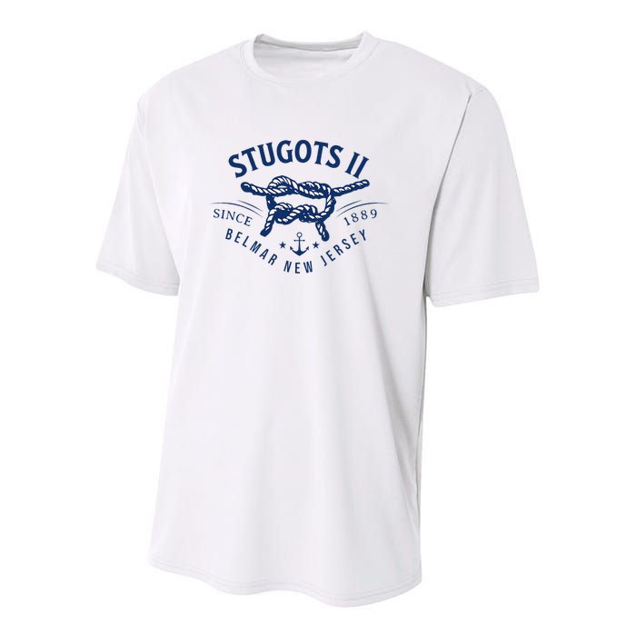 Stugots Belmar Nj Rope Retro Sarcastic Funny Boating Youth Performance Sprint T-Shirt