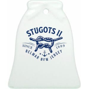 Stugots Belmar Nj Rope Retro Sarcastic Funny Boating Ceramic Bell Ornament