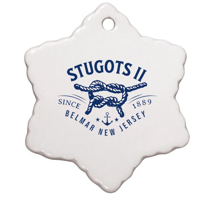 Stugots Belmar Nj Rope Retro Sarcastic Funny Boating Ceramic Star Ornament