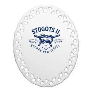 Stugots Belmar Nj Rope Retro Sarcastic Funny Boating Ceramic Oval Ornament