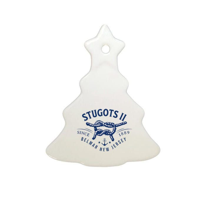 Stugots Belmar Nj Rope Retro Sarcastic Funny Boating Ceramic Tree Ornament