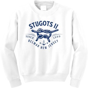 Stugots Belmar Nj Rope Retro Sarcastic Funny Boating Kids Sweatshirt