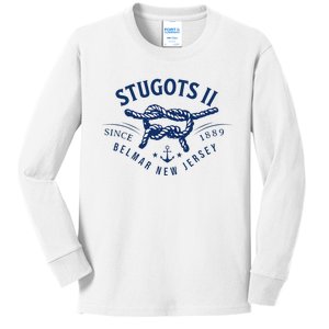 Stugots Belmar Nj Rope Retro Sarcastic Funny Boating Kids Long Sleeve Shirt