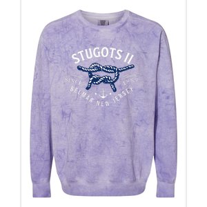 Stugots Belmar Nj Rope Retro Sarcastic Funny Boating Colorblast Crewneck Sweatshirt