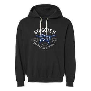 Stugots Belmar Nj Rope Retro Sarcastic Funny Boating Garment-Dyed Fleece Hoodie