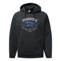 Stugots Belmar Nj Rope Retro Sarcastic Funny Boating Performance Fleece Hoodie