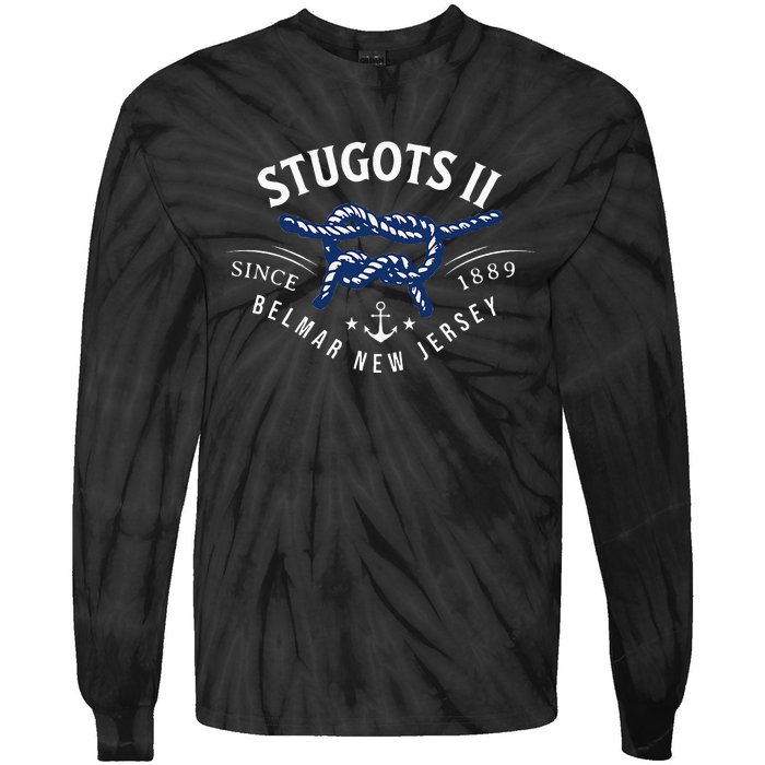 Stugots Belmar Nj Rope Retro Sarcastic Funny Boating Tie-Dye Long Sleeve Shirt