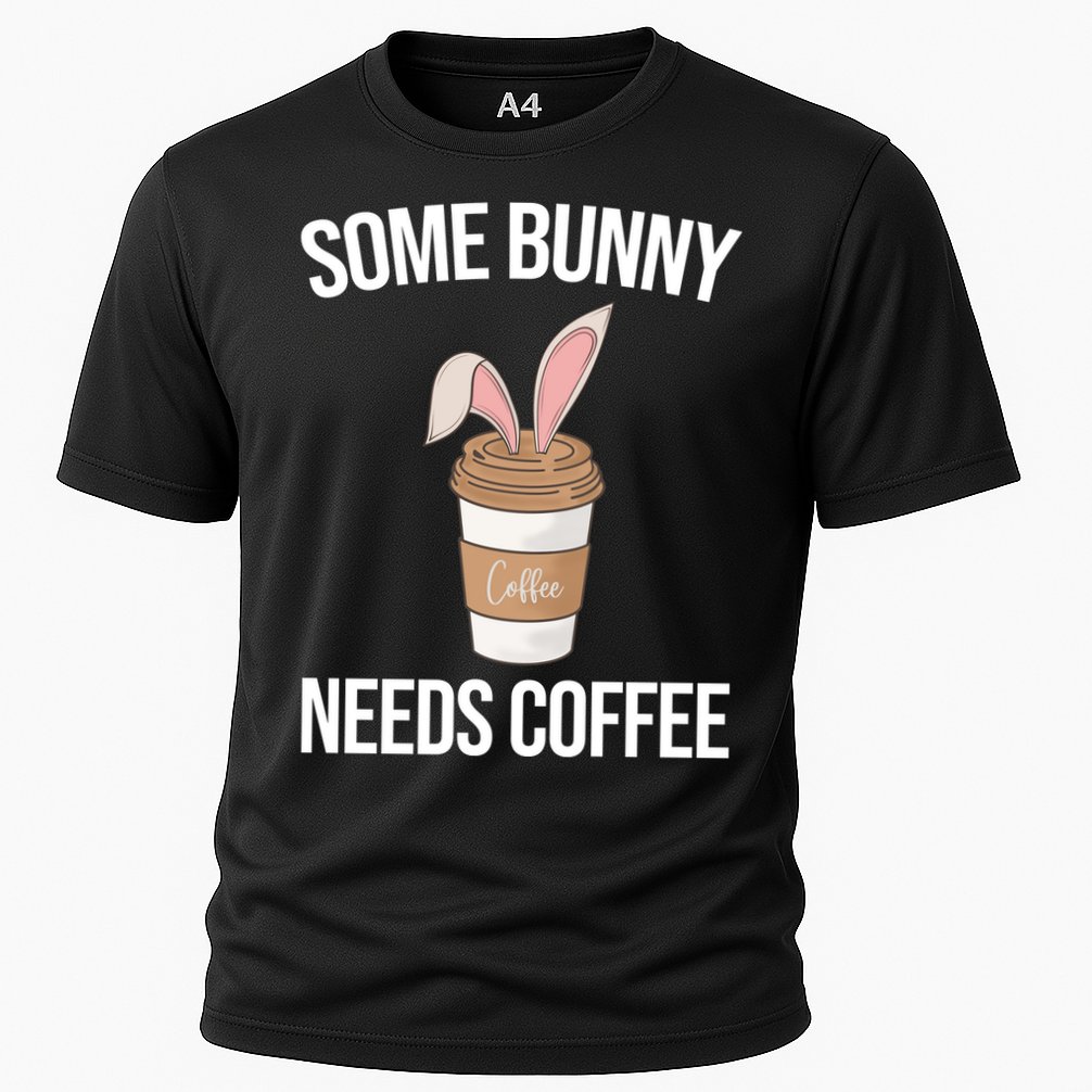 Some Bunny Needs Coffee Cute Cooling Performance Crew T-Shirt