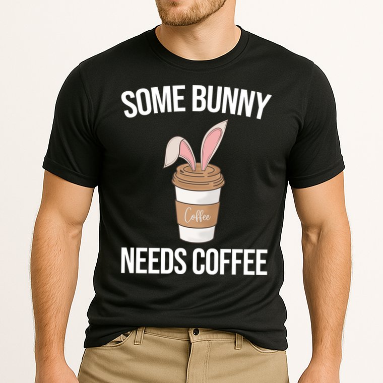 Some Bunny Needs Coffee Cute Cooling Performance Crew T-Shirt