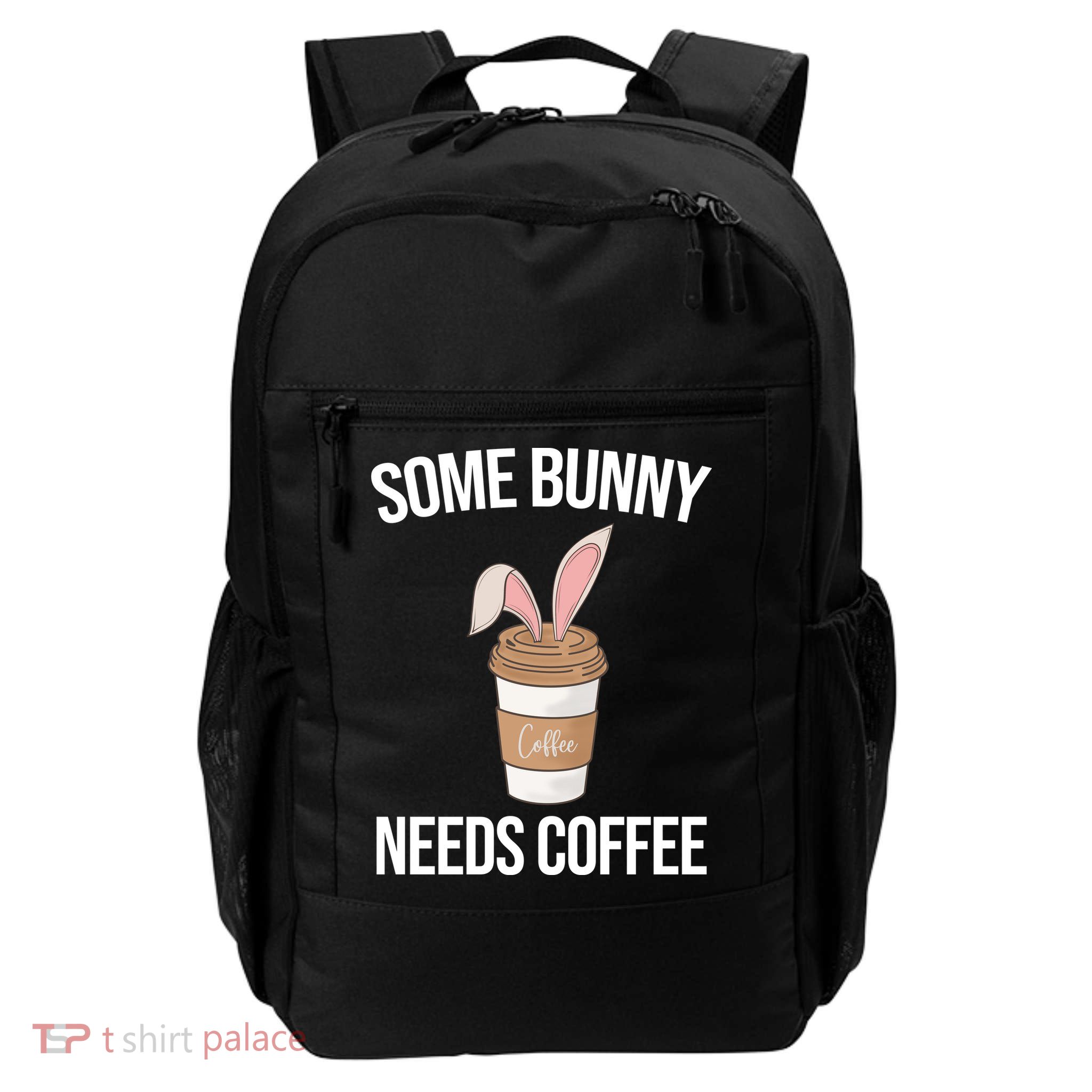 Some Bunny Needs Coffee Cute Daily Commute Backpack