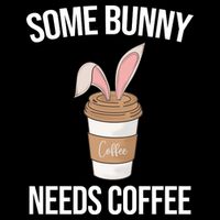 Some Bunny Needs Coffee Cute 7-Panel Snapback Hat