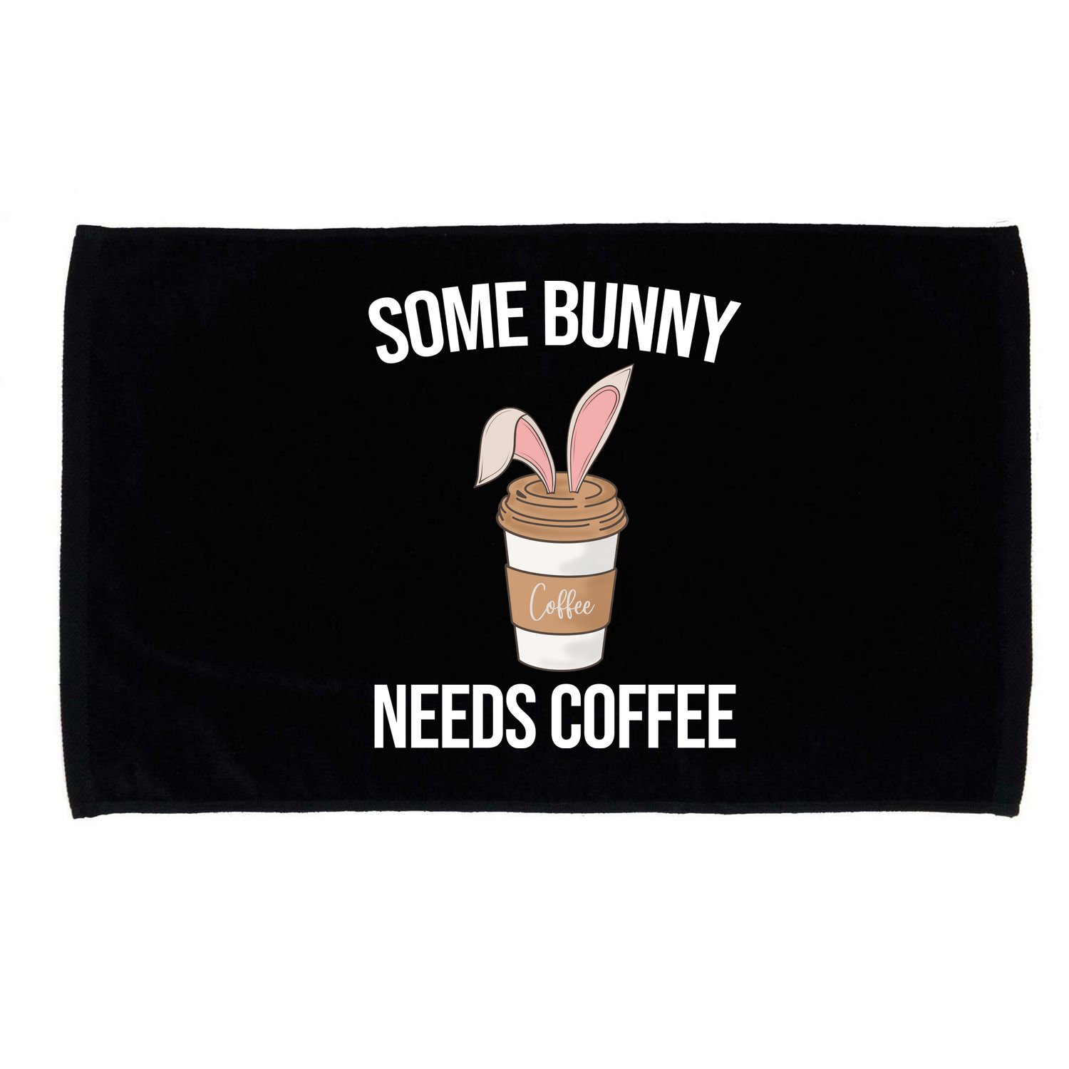 Some Bunny Needs Coffee Cute Microfiber Hand Towel