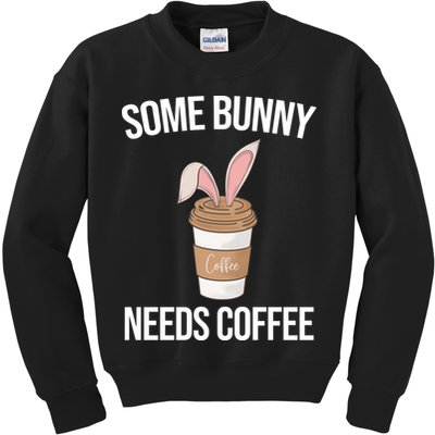 Some Bunny Needs Coffee Cute Kids Sweatshirt