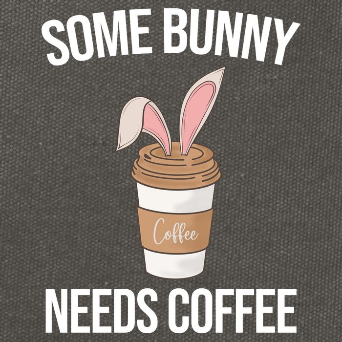Some Bunny Needs Coffee Cute Cotton Canvas Backpack