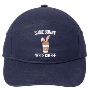 Some Bunny Needs Coffee Cute 7-Panel Snapback Hat