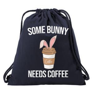 Some Bunny Needs Coffee Cute Drawstring Bag