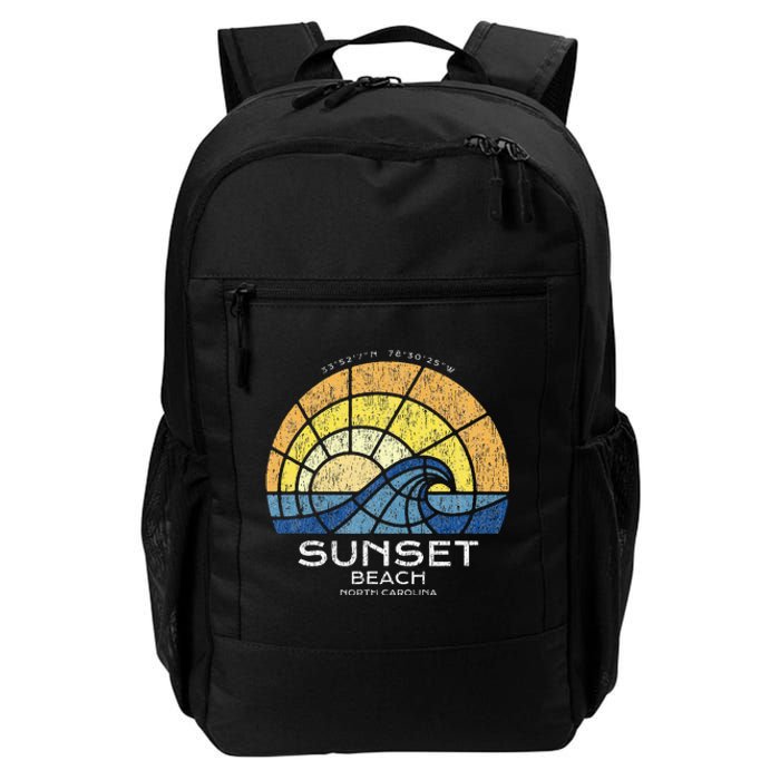 Sunset Beach Nc Vacationing Stained Glass Waves Daily Commute Backpack