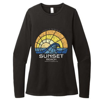 Sunset Beach Nc Vacationing Stained Glass Waves Womens CVC Long Sleeve Shirt