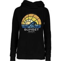 Sunset Beach Nc Vacationing Stained Glass Waves Womens Funnel Neck Pullover Hood