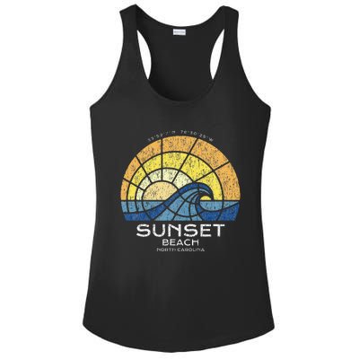 Sunset Beach Nc Vacationing Stained Glass Waves Ladies PosiCharge Competitor Racerback Tank