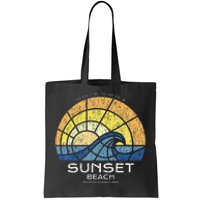 Sunset Beach Nc Vacationing Stained Glass Waves Tote Bag