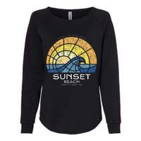 Sunset Beach Nc Vacationing Stained Glass Waves Womens California Wash Sweatshirt