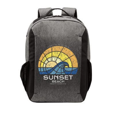 Sunset Beach Nc Vacationing Stained Glass Waves Vector Backpack