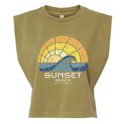 Sunset Beach Nc Vacationing Stained Glass Waves Garment-Dyed Women's Muscle Tee