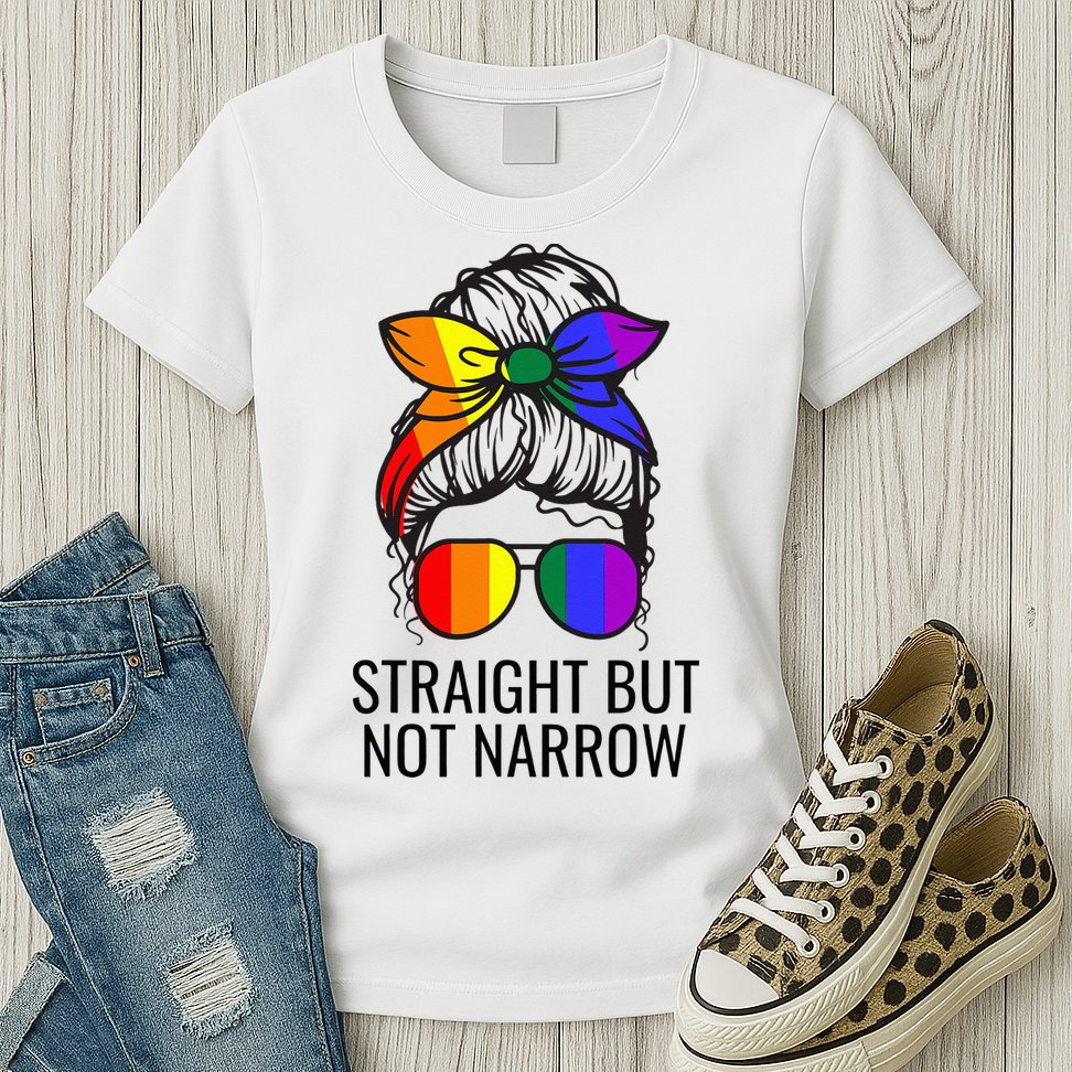 Straight But Not Narrow Proud Ally Womens T-Shirt
