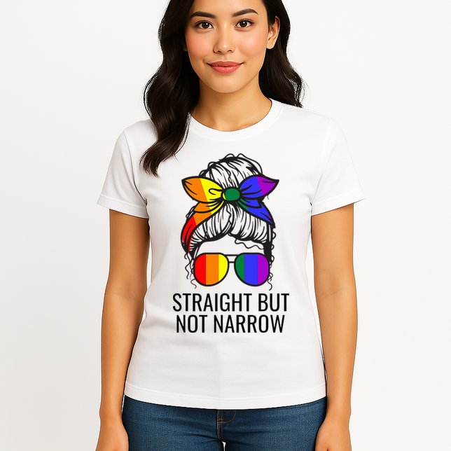 Straight But Not Narrow Proud Ally Womens T-Shirt