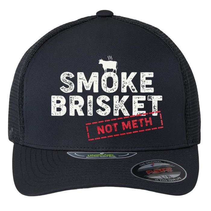 Smoke Brisket Not Meth Funny Brisket Bbq Grilling Flexfit Unipanel Trucker Cap