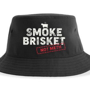 Smoke Brisket Not Meth Funny Brisket Bbq Grilling Sustainable Bucket Hat