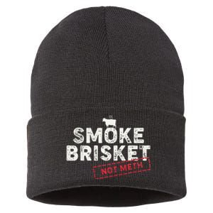 Smoke Brisket Not Meth Funny Brisket Bbq Grilling Sustainable Knit Beanie