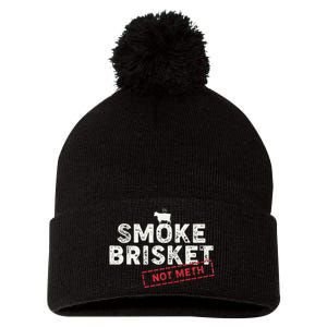 Smoke Brisket Not Meth Funny Brisket Bbq Grilling Pom Pom 12in Knit Beanie